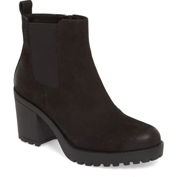 Vagabond Grace Chelsea Heeled Leather Boot in Black Nubuck 40